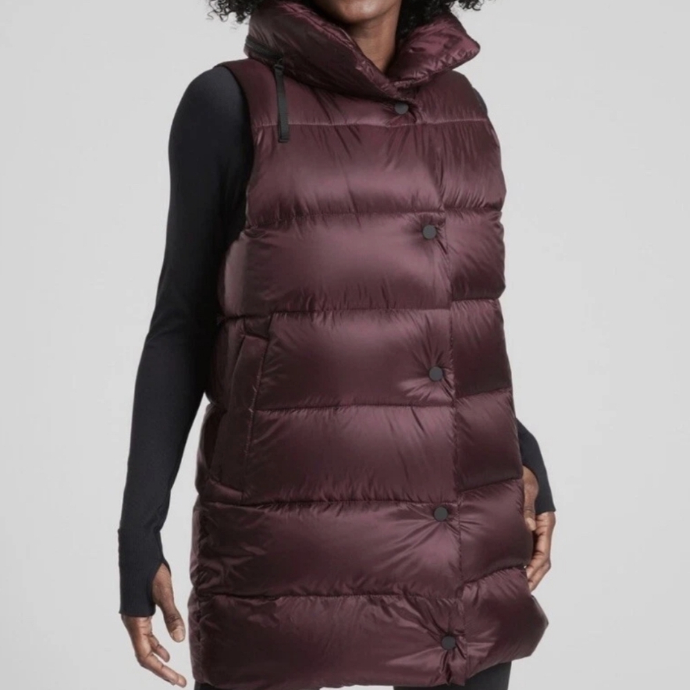NWT! ~ATHLETA~ BURGUNDY HAVEN DOWN PUFFER VEST-L - Picture 3 of 15